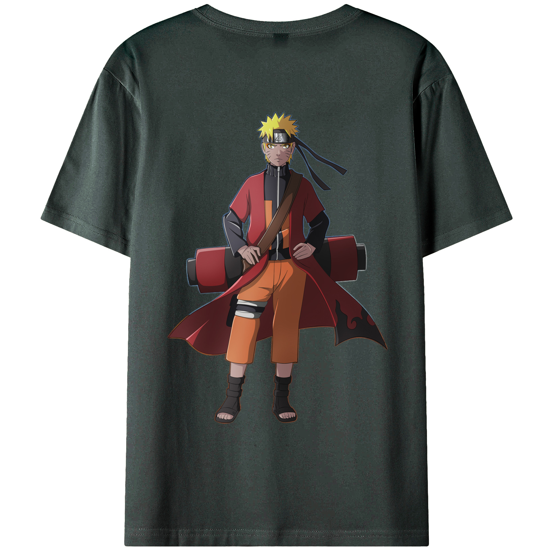 （画像用） NARUTO -ナルト- うずまき ナルト Uzumaki Naruto 綿100％ メンズ半袖Tシャツ（バックプリント） 通気性